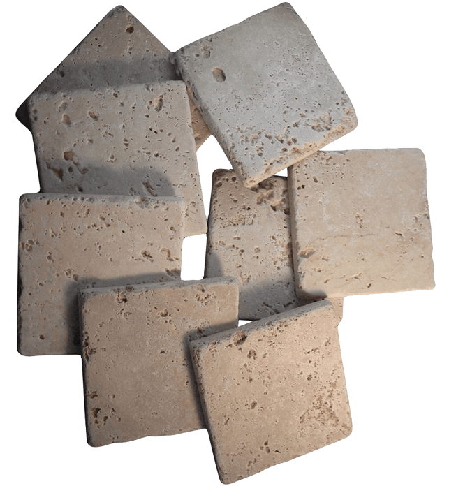 Coaster Tile Tumbled Travertine Porous Craft Tile In Ivory Color